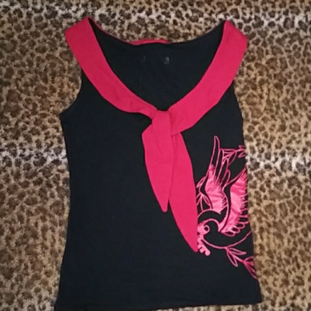 Hot Topic Red and Black Sailor Top